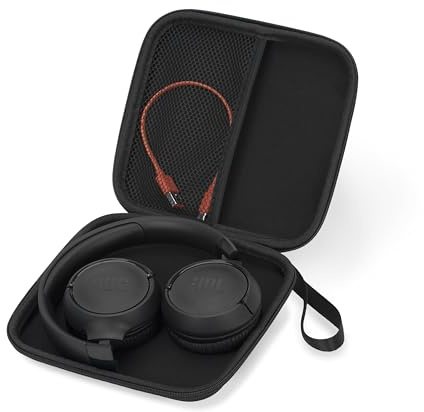 Ginsco Ultra-Slim Case Compatible with JBL Tune 510BT Bluetooth Headphones, with JBL Tune 520BT/670NC Live 460NC, Wireless On-Ear Headphones, Travel Carrying Headphone Case (Black)