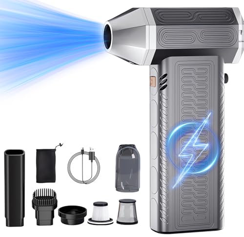 3 in 1 Electric Compressed Air Duster Vacuum Cleaner Stepless Speed Rechargeable Cordless Air Blower Air Cleaner for Car Dryer PC Keyboard Cleaner