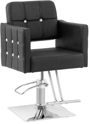 physa Poltrona da parrucchiere Cottam con poggiapiedi Altezza di seduta: 49-63 cm 150 kg Nero Poltrona da parrucchiere Sedia da parrucchiere Poltrone per parrucchieri