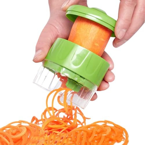 Espiralizador De Verduras Ajustable: Máquina Manual Para Hacer Fideos De Calabacín Con Múltiples Ajustes De Cuchillas, Cortador Espiral Resistente Para Pasta Baja En Carbohidratos, Espaguetis