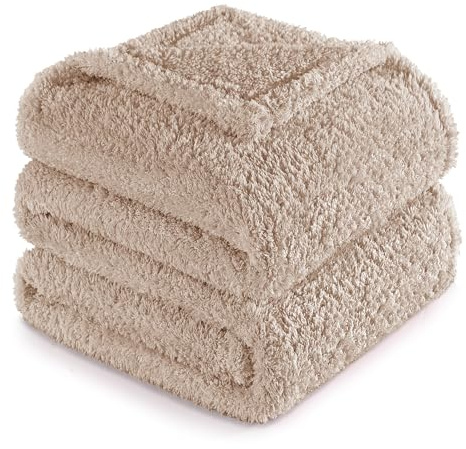 Exclusivo Mezcla Manta de Lana para Sofá, Manta Suave, Ligera y Mullida para la Cama, Adecuado para Cualquier Temporada, 130x150 CM, Camel