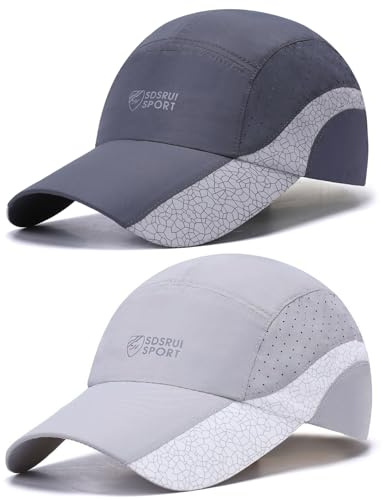 TAGVO 2 Confezioni Cappello da Baseball Estivo per Uomo Donna, Cappello Sportivi Running da Asciugatura Rapida Protezione UV, Cappellino Visiera Berretto Cappellini da Baseball cap Pieghevole Leggera