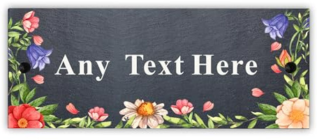 Personalised Plaque Slate House Signs Natural Slate House Numbers Plaques Welcome Sign Door Wall Sign Yard Signs Home Decor Gifts for Outside with Wall Fixings(Design 3)