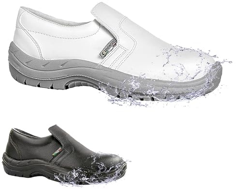 Scarpe da Lavoro Professionali per Cuochi e Ristorazione Working Shoes S2 P, Puntale in Acciaio 100% Made in Italy Tg.36/48 (Bianco, Sistema Taglie Calzature EU, Adulto, Numero, Media, 42)