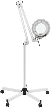 GAOUSD - Lámpara LED con lupa de pie de 24 W, con luz de aumento, 8 lámparas estéticas profesionales, ángulo ajustable, rotación de 360°, lupa iluminadora, para salón de belleza, lectura, costura