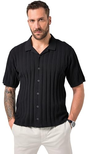 JP 1880 Jp1880 Strickhemd, Halbarm, Cuba-Kragen, Cuba Fit, bis 7 XL Camisa Hombre