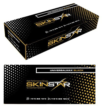 SkinStar Black Edition Universal Skiwachs Rennwachs Ski und Langlauf Wachs Ski Wax 250g