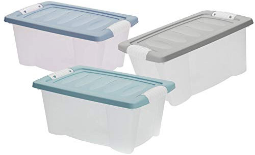 LS-LebenStil Stapelbox 3´er Set 30x20x15cm recycelt mit Deckel Stapelbar Allzweckkiste Aufbewahrungsbox Allzweckbox Transportbox Stapelkiste Aufbewahrungskiste Kunststoffbox