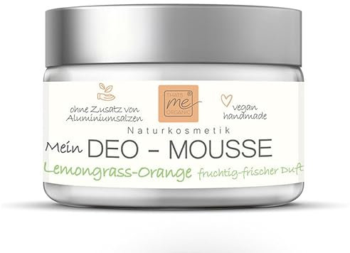Thats Me Organic Bio Deo Mousse Lemongrass-Orange 50ml – Veganes Naturkosmetik Antitranspirant Ohne Aluminium – Frisches und Effektives Gegen Starkes Schwitzen – Creme