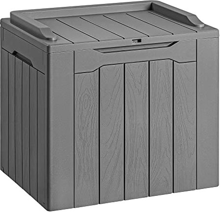 Devoko 30 Gallon Resin Deck Box Outdoor Indoor Waterproof Storage Box for Patio Furniture Pool Accessories Storage for Cushion Garden Tools (30 Gallon, Grey)