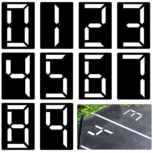 10 Stück 25cm Zahlen Schablonen Groß, Wiederverwendbar Zahlenschablonen für Hausnummern Kunststoff Zahlenschablonen zum Malen von 0 bis 9