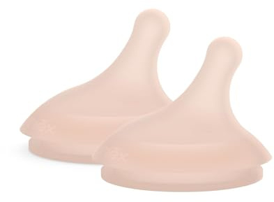 Suavinex, Set med 2 nappar för anti-kolik Zero Flaska. Specialflöde för amning, (A), anpassningsbart flöde, speciellt ammande barn, anpassar sig till barnets sugkraft, silikon, 0 M, medium +