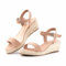 Hitmars Sandales Compensées Femme Été Espadrille Plateforme Talon Bout Confortable Chic Espadrilles Boucle de Cheville NN1 Beige 39 EU