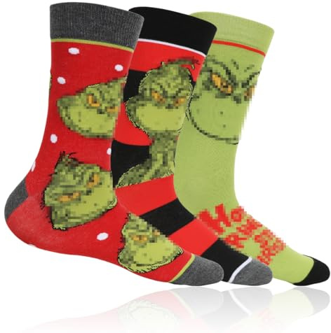 Meleager Julstrumpor set, Röd grön 3 par, Large