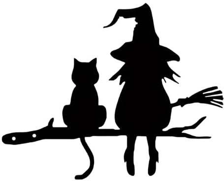 Halloween häxa och katt - häxa katt trädgårdsskylt | Halloween