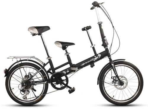 QXIWAOE Bicicletta da 20 Pollici, Tandem Pieghevole per Mamma e Bambino, Freni a Disco, Recinzione, Cintura di Sicurezza, Doppio Dado, Bici per Bambini