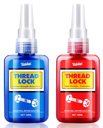 Fijador de Tornillos Fuerte y Media, 2x50 ml, Pegamento Fuerte para Fijador Tornillos y Tuercas, Metales, Elementos de Fijación, Prevención de Aflojamiento y Corrosión, Thread Lock