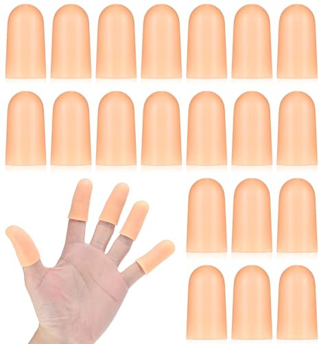 ValueBargain 20Pcs Fingerlinge, Silikon Fingerschutz aus Elastischem & Wasserdichtem, Leicht zuschneidbar für eine Einfache Anpassung Daumenbandagen für rissige Finger, Schmerzlinderung (Hautfarbe)