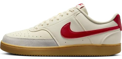 Nike Men's Court Vision Low Men's Shoes, Soft Pearl/Gym Red-Gum Light Brown, 47.5 EU, Soft Pearl Gym Red Gum Light Brown, 12 UK