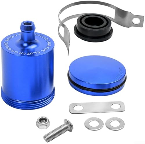 Serbatoio dell'olio del freno della frizione per moto, con struttura in lega di alluminio e anello in gomma integrato per mantenere l'integrità del sistema frenante (blu)
