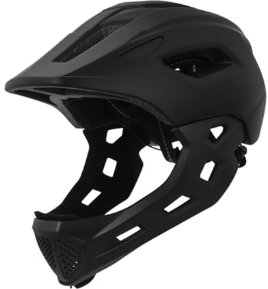 Kids Bike Helmet Shock Absorbing Full Face Helmet for Road Bike Scooter Boys Black