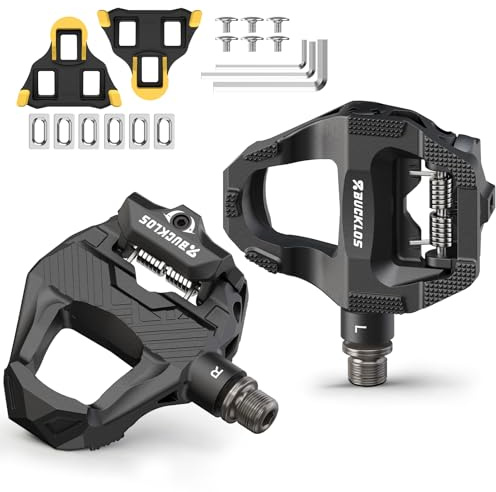 BUCKLOS Road Bike Clipless Flat Combo Pedals Compatible with SPD-SL Cleats