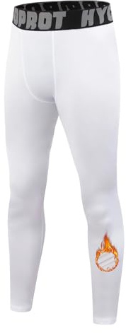 HYCOPROT Pantalones Térmica de Compresión para Niños Tights Leggings con Forro Polar Transpirable Niños Mallas Térmicos de Compresión de Secado Rápido Ropa Interior para Correr Fútbol y Baloncesto