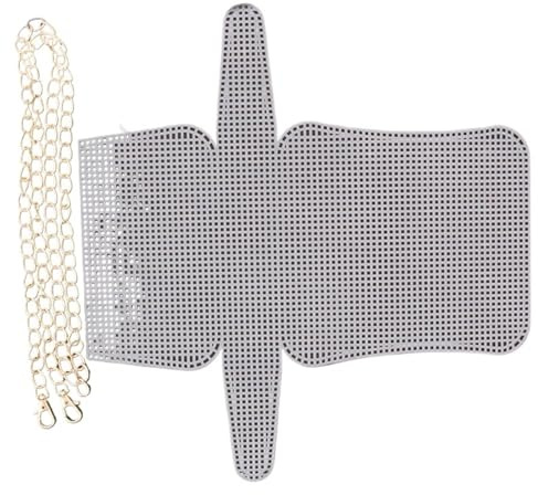 MZYFDC stickning, 1 set, vävning av plastnät, plastnätsats med metallkedjespänne, gör-det-själv-väsktillbehör, vävverktyg, enkel stickhjälp för handväskor, axelkedjor