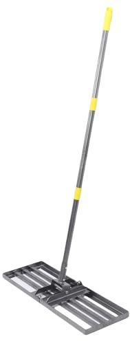 Luocute Rastrillo Nivelador de Césped, Placa Niveladora Resistente de 26,5 Cm X 76 Cm con Ajustable de 48 a 78 Pulgadas, Rastrillos para Nivelación del Suelo, Jardín, Paisajismo