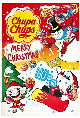 Chupa Chups Calendario dell'Avvento, Calendario Avvento con Lollipop e Gomme da Masticare, Gusti Assortiti, Ottimo Come Idea Regalo per Natale per Bambini, 24 Sorpresine