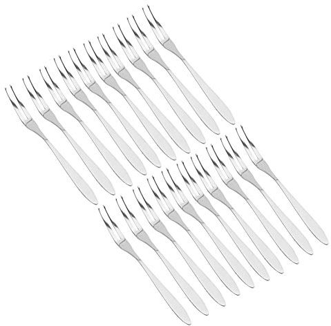 Set di forchette da torta, forchette da frutta a 2 punte Forchette da dessert in acciaio inossidabile per eventi di catering per degustazione di dolci alla frutta, 20 pezzi