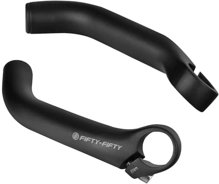 FIFTY-FIFTY Bike Bar Ends, Mountain Bike Handlebar Ends, Aluminium Alloy MTB Bicycle Bar Extender (Black)