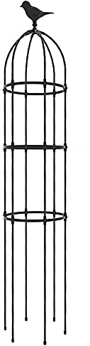 NWHJ Obelisk växtstöd metall för rosor, klätterväxter, fågeldekoration rankturm spaljé, väderbeständig, stor 180 cm, 230 cm, 280 cm, 330 cm