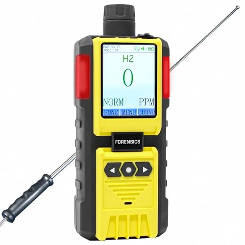 Hydrogen Gas Analyzer by Forensics | USA NIST Calibration |Range: 0-1000ppm | Resolution: 1ppm | Built-in Pump & 4ft Probe |