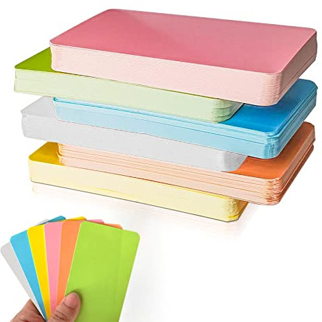 200 Stück Blanko Kraftpapier Karten,6 Farben DIY Papier Karten Wortkarten Karteikarten Mitteilungskarten Visitenkarten Lernkarten Memory Karten für Graffiti Nachricht Gedächtnis Lernen