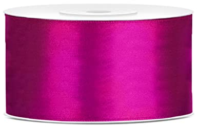 Nastro di raso fucsia 50 mm x 25 metri – Nastro extra largo per fiocchi, nastro regalo e nastro decorativo fucsia per fiocchi XXL, matrimonio, eventi e decorazioni – resistente agli strappi, stabile