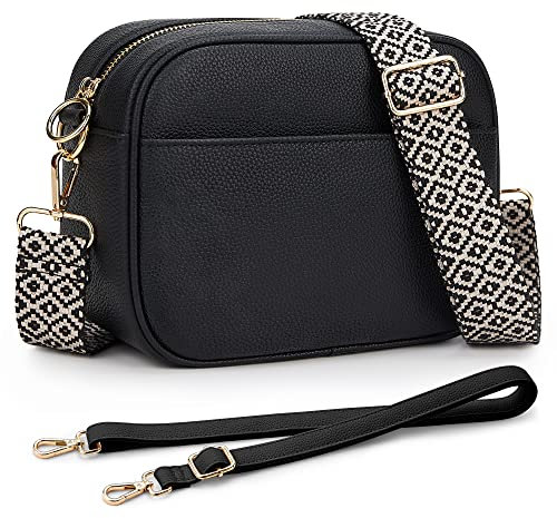KALIDI Crossbody Bag Women Shoulder Bag with Adjustable Wide Strap and Narrow Strap Multiple Pockets Stylish Handbags