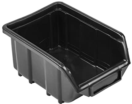 botle 20 Stck Sortierboxen Lagerboxen Stapelboxen Werkstatt Stapelkisten Sichtlagerkasten Eco Box Schwarz 17x11,5x7,5cm Sortierkasten