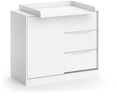 Vicco Wickelkommode Ruben, Wickelaufsatz für die Kommode, Weiß, 113 x 93 cm mit Wickelaufsatz