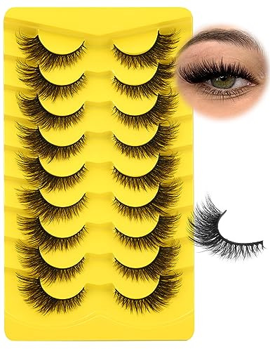 Natural Lashes Cat Eye False Eyelashes Wispy Mink Lashes that Look Like Extensions Fox Eye Lashes 9 Pairs by Zegaine