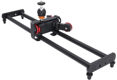 ciciglow Motorized Camera Slider, 40cm/15.7in Aluminum Alloy Track Dolly Rail Camera Slider Support 360° Panoramic Shooting, Time Lapse, Automatic Video Loop Recording