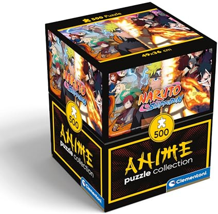 Clementoni - Anime Puzzle Collection, Puzzle 500 Pezzi Cube per Adulti e Ragazzi, Illustrazione Naruto Shippuden, Idea Regalo, Made in Italy, 49x36 cm, 35516