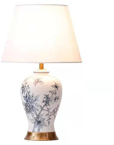 Lámpara De Mesa De Cerámica Antigua China, Jarrón De Porcelana Azul Y Blanco, Lámpara De Escritorio Para Dormitorio, Mesa Oriental Grande, Sala De Estar, Estudio, Mesita De Noche, Lámpara De Luz