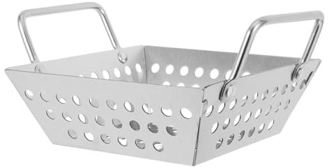 Cesta de acero inoxidable para parrilla de verduras para asar al aire libre, resistente al desgaste, cesta de parrilla para suministros de barbacoa