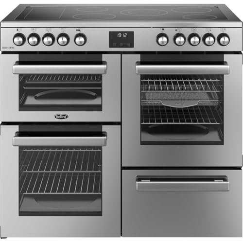 Belling Cookcentre 100E 100cm Electric Range Cooker with Ceramic Hob - Stainless Steel - A/A Rated