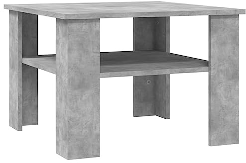 Myheimly Couchtisch Beistelltisch Wohnzimmertisch Kaffeetisch Sofatisch Tisch Telefontisch Betongrau 60x60x42 cm Holzwerkstoff