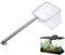 WUSJCOF Retino per acquari con manico estensibile in acciaio inox. Maglia morbida, quadrata e fine per acquari e piccoli laghetti (8 cm).