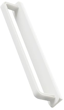 HEALLILY Barre porte-serviettes autocollante moderne avec mécanisme coulissant sans perçage pour salle de bain, cuisine, facile à nettoyer, montage mural, blanc