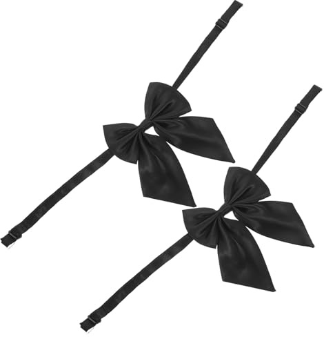 CLISPEED Pajarita Negra Ajustable para Mujer 2 Piezas Lazo para Uniforme Escolar Japonés Jk Corbata para Dama Accesorio Versátil para Oficina y Escuela