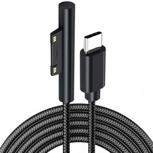Bpzmm 2 m USB-C laddningskabel, USB-C-laddningskabel för Surface Pro 3/4/5/6/7, kompatibel med Laptop/Book 1/2 GB 3